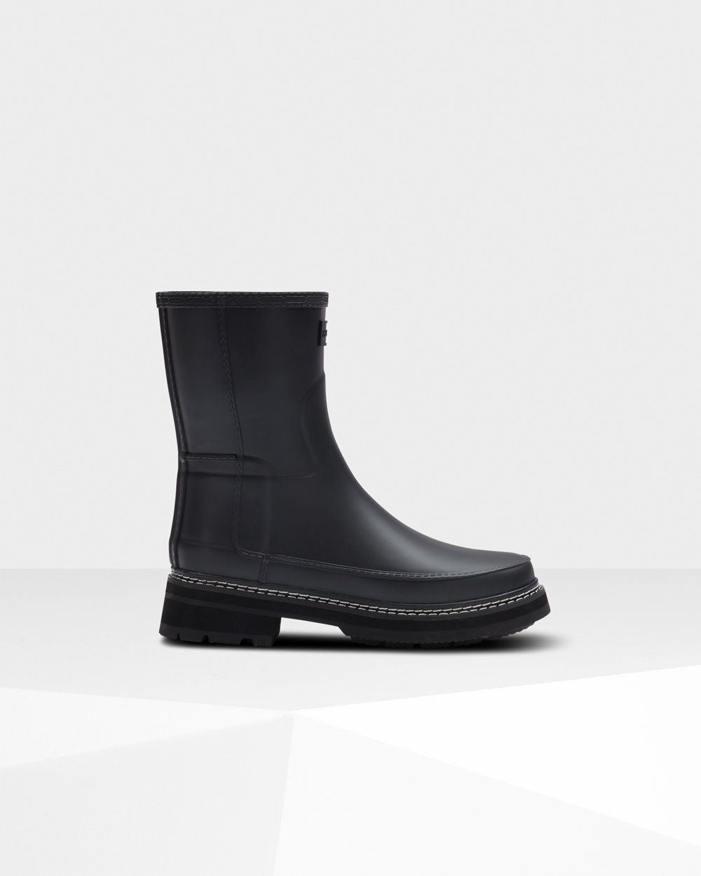 Hunter Refined Stitch Detail Short Rain Boots - Online Store Womens Black - BALZTJ816